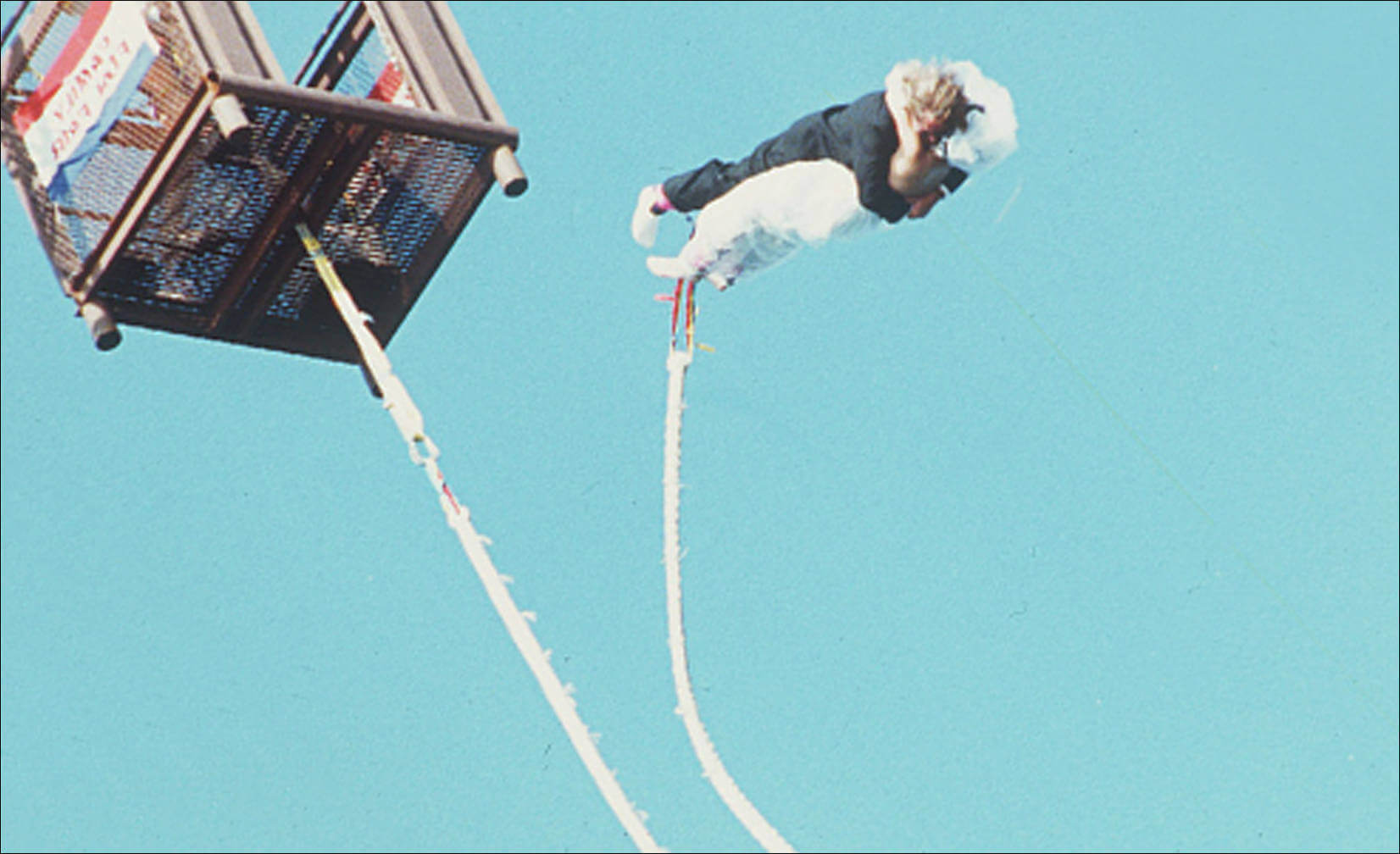 bungee jump together in Atlantic City, N.J after tying the knot