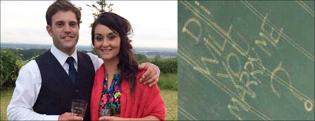A charmer farmer from popped the question to his Northamptonshire girlfriend in an aeroplane