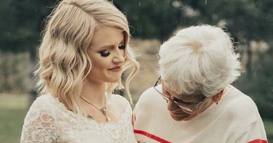 Bride wears grandmothers wedding dress