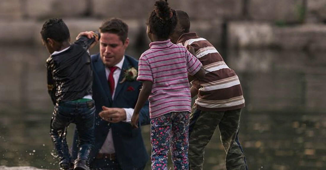 Groom Saves Little Boy from drowning